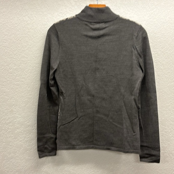 Meister 1/4 Zip Merino Wool Blend Sweater Size Medium Gray Ski Winter Warm - Picture 6 of 6